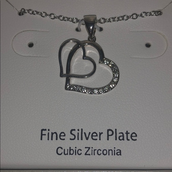 Silverworks fine silver plate heart necklace - Picture 2 of 8